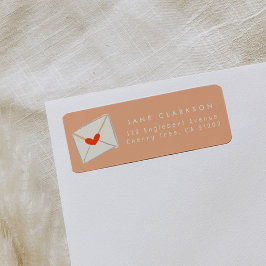 Rotes Herz Umschlag Rosa Rücksendeadresse Etikett