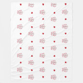 Rotes Herz und Baum Nahtloses Muster Fleecedecke (Vorderseite)