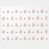 Rotes Herz und Baum Nahtloses Muster Fleecedecke (Vorderseite (Horizontal))