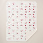 Rotes Herz und Baum Nahtloses Muster Sherpadecke (Vorderseite)