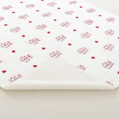 Rotes Herz und Baum Nahtloses Muster Sherpadecke (3/4)