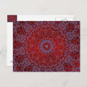 Rotes Herz und Blaue Spitzen Postkarte (Vorne/Hinten)