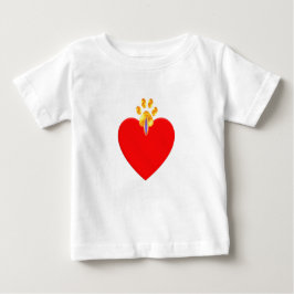 Rotes Herz und goldene Pfote Baby T-shirt