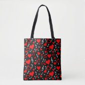 Rotes Herz und Musiknoten Tasche (Vorderseite)