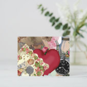 Rotes Herz und Paris Postkarte (Stehend Vorderseite)