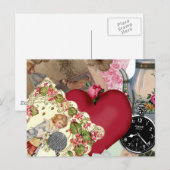 Rotes Herz und Paris Postkarte (Vorne/Hinten)