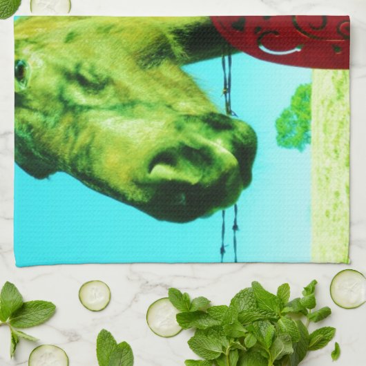 Rotes Herz und Pferd Handtuch (Gefaltet)