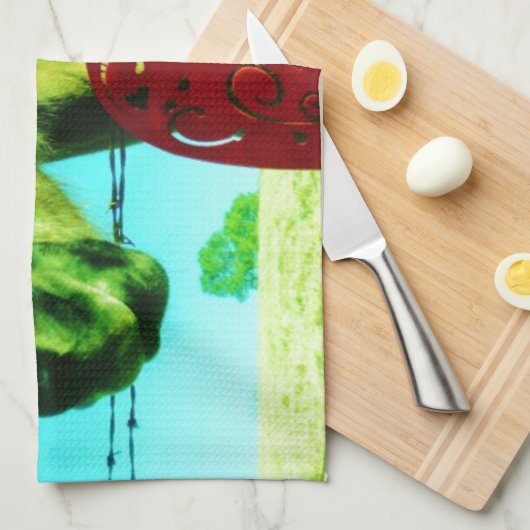 Rotes Herz und Pferd Handtuch (Viertel Falte)