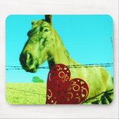 Rotes Herz und Pferd Mousepad (Vorne)