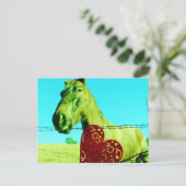 Rotes Herz und Pferd Postkarte (Stehend Vorderseite)