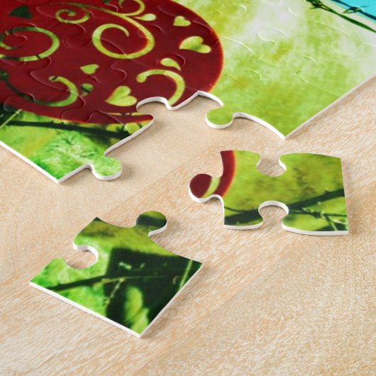 Rotes Herz und Pferd Puzzle (Seite)