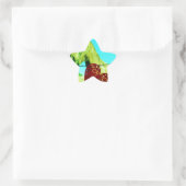 Rotes Herz und Pferd Stern-Aufkleber (Tasche)