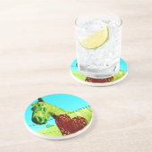 Rotes Herz und Pferd Untersetzer (Seite)