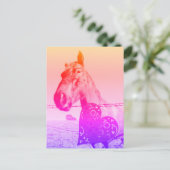 Rotes Herz und Pferd-Valinetine oder Liebe Postkarte (Stehend Vorderseite)