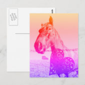 Rotes Herz und Pferd-Valinetine oder Liebe Postkarte (Vorne/Hinten)