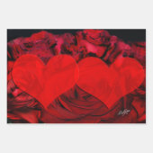 Rotes HERZ und ROSE-Packpapier Geschenkpapier Set (Vorderseite 2)