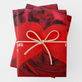 Rotes HERZ und ROSE-Packpapier Geschenkpapier Set (Beispiel)