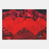 Rotes HERZ und ROSE-Packpapier Geschenkpapier Set (Vorderseite 3)