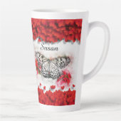 Rotes Herz und Schmetterling Milchtasse (Rechts)