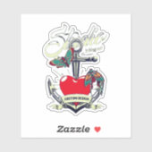 Rotes Herz und Schmetterlinge Studio Kunst Aufkleber (Blatt)