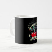 Rotes Herz und Schmetterlinge Studio Kunst Kaffeetasse (Vorderseite Links)