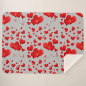 Rotes Herz Unendlichkeit Initials Monogramm auf gr Sherpadecke (Vorderseite (Horizontal))