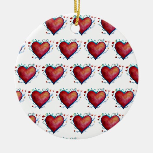 Rotes Herz, Valentine-Ornament Keramikornament (Vorne)