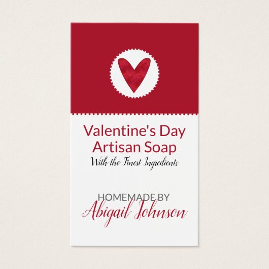 Rotes Herz Valentinstag hausgemachte Handseife (Vorderseite)