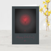 Rotes Herz - Valentinstag Karte (Gelbe Blume)