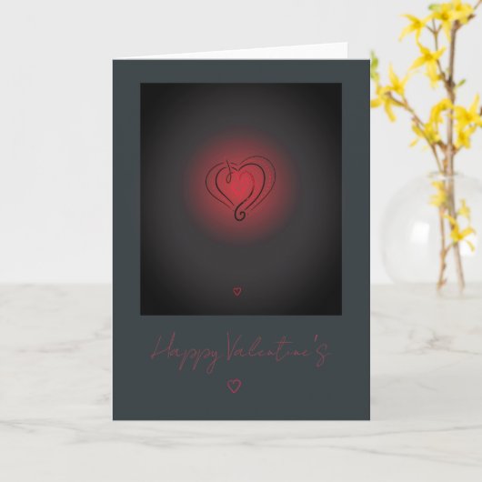 Rotes Herz - Valentinstag Karte (Gelbe Blume)