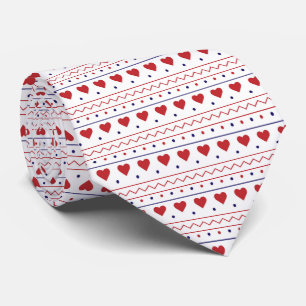 Rotes Herz Valentinstag Liebesmuster Krawatte