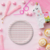 Rotes Herz Valentinstag Liebesmuster Pappteller (Party)