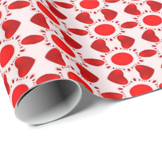 Rotes Herz-Valentinstag-Packpapier Geschenkpapier