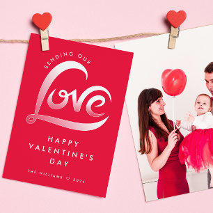 Rotes Herz Valentinstagskarte Feiertagskarte