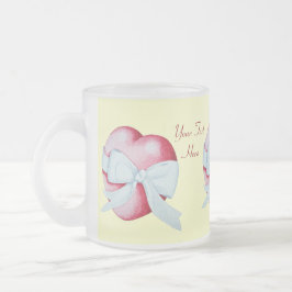 Rotes Herz verbunden mit weißem Bandbogen romantis Mattglastasse