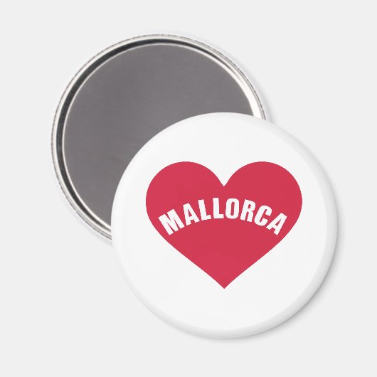 Rotes Herz von Mallorca Magnet (Vorderseite/Rückseite)