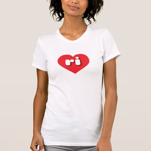 Rotes Herz von Rhode Island I Liebe ri T-Shirt (Vorderseite)