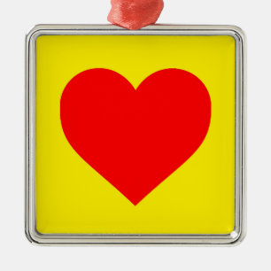 Rotes Herz Wärme Pop-Art Ornament Aus Metall
