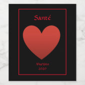 Rotes Herz Weinetikett (Einzelnes Label)