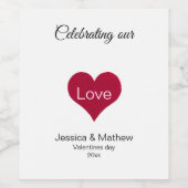 Rotes Herz Weinetikett (Einzelnes Label)