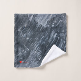 Rotes Herz Weißes Schwarzes Mindestmaß Meteor Dusc Waschlappen