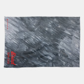 Rotes Herz Weißes Schwarzes Minimales Original Gar Geschirrtuch (Horizontal)