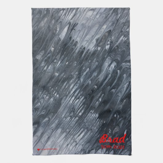 Rotes Herz Weißes Schwarzes Minimales Original Gar Geschirrtuch (Vertikal)