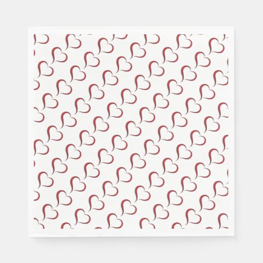 Rotes Herz/Weißes Standardfrühstück Napkin Serviette (Vorderseite)