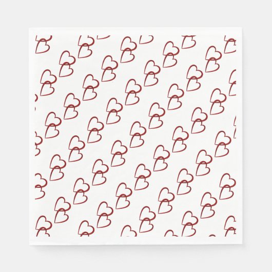 Rotes Herz/Weißes Standardfrühstück Napkin Serviette (Vorderseite)