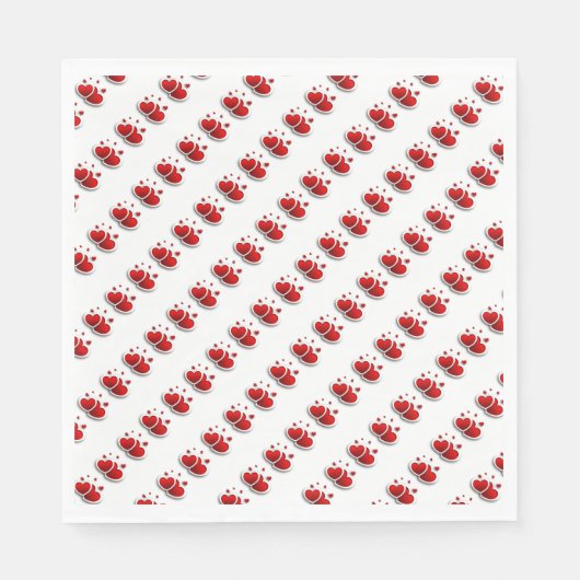 Rotes Herz/Weißes Standardfrühstück Napkin Serviette (Vorderseite)