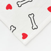 Rotes Herz Weißknochen Hund oder Hund Lover Fleecedecke (Ecke)