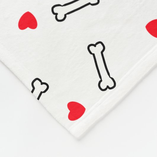 Rotes Herz Weißknochen Hund oder Hund Lover Fleecedecke (Ecke)