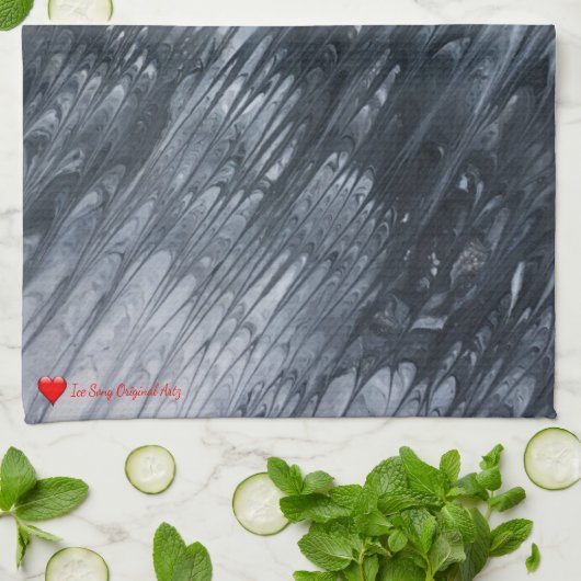 Rotes Herz White Black Minimal Original Garten Geschirrtuch (Gefaltet)