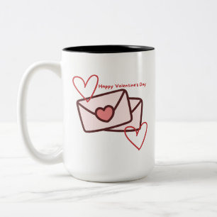 Rotes Herz zum Valentinstag Zweifarbige Tasse